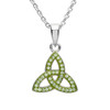 Platinum Plate Peridot Trinity Small Pendant Swarovski
