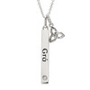 Sterling Silver “Grá” Love Vertical Bar Necklace Lab Sapphire