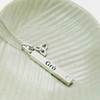 Sterling Silver “Grá” Love Vertical Bar Necklace Lab Sapphire