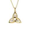 14kt Gold Vermeil Trinity Knot Pendant with White Sapphires