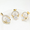 14kt Gold Lab Diamond Claddagh Stud Earrings
