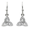 Platinum Plate White Trinity Small Drop Earrings Swarovski
