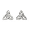 Platinum Plate White Trinity Small Stud Earrings Swarovski