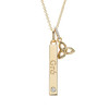 14K Gold Vermeil “Grá” Love Vertical Bar Necklace Lab Sapphire