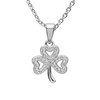 Platinum Plated White Shamrock Small Swarovski