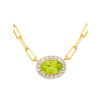 14kt Gold Vermeil Genuine Peridot Halo Pendant