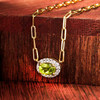 14kt Gold Vermeil Genuine Peridot Halo Pendant