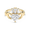 14kt Gold Heart Shaped Lab Diamond Claddagh Ring