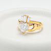14kt Gold Heart Shaped Lab Diamond Claddagh Ring