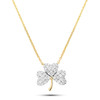 14kt Gold Lab Diamond Shamrock Necklace