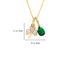 14kt Gold Lab Grown Diamond Malachite Shamrock Necklace