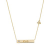 14K Gold Vermeil “Grá” Love Bar Necklace Lab Sapphire