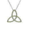 Platinum Plated Peridot Trinity Pendant Swarovski