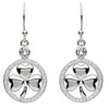 Platinum Plate White Shamrock Earrings Swarovski