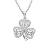 Platinum Plated White Shamrock Pendant Swarovski