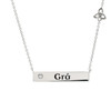 Sterling Silver “Grá” Love Bar Necklace Lab Sapphire