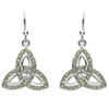 Platinum Plate Peridot Trinity Earrings Swarovski