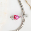Sterling Silver CZ and Pink Enamel Bead