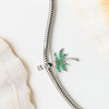Sterling Silver CZ Green Palm Tree Bead