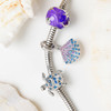 Sterling Silver CZ Pink and Blue Shell Bead