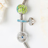 Sterling Silver Aqua Shell Pearl Bead