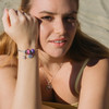 Sterling Silver Fuschia Square Bead