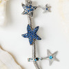 Sterling Silver CZ Blue Topaz Star Bead