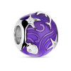 Sterling Silver CZ and Violet Enamel Bead