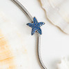 Sterling Silver CZ Sapphire Star Bead