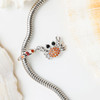 Sterling Silver CZ and Orange Crab Bead