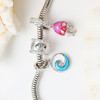 Sterling Silver CZ Shell Bead