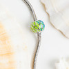 Sterling Silver Blue Olivine Enamel Bead