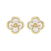 14kt Gold Vermeil Clover Claddagh MOP Stud Earrings