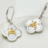 Sterling Silver Clover Trinity MOP Drop Earrings