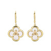 14kt Gold Vermeil Clover Trinity MOP Drop Earrings