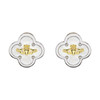 Sterling Silver Clover Claddagh MOP Stud Earrings