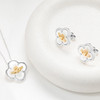 Sterling Silver Clover Claddagh MOP Stud Earrings