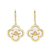 14kt Gold Vermeil Clover Claddagh MOP Drop Earrings