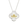 Sterling Silver Clover Claddagh MOP necklace