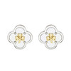 Sterling Silver Clover Shamrock MOP Stud Earrings