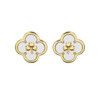 14kt Gold Vermeil Clover Shamrock MOP Stud Earrings