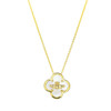 14kt Gold Vermeil Clover Claddagh MOP Necklace