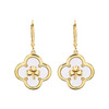 14kt Gold Vermeil Clover Shamrock MOP Drop Earrings
