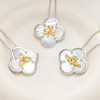 Sterling Silver Clover Shamrock MOP necklace