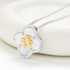 Sterling Silver Clover Shamrock MOP necklace