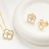 14kt Gold Vermeil Clover Trinity MOP Necklace
