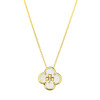 14kt Gold Vermeil Clover Shamrock MOP Necklace