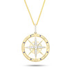 14K Gold Lab Diamond & Sapphire Compass Bold Necklace