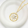 14K Gold Lab Diamond & Sapphire Compass Bold Necklace