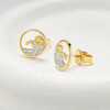 14K Gold Lab Diamond Mini Wave Stud Earrings